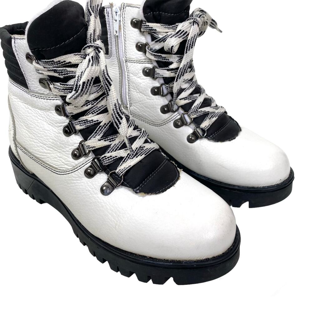 Bos. & Co. Gator Prima Fur Leather Boots Zip Up Ankle Ice Grip Insulated Size 37